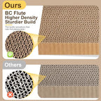 Premium pet scratching lounge box containing three high density cardboard refills.