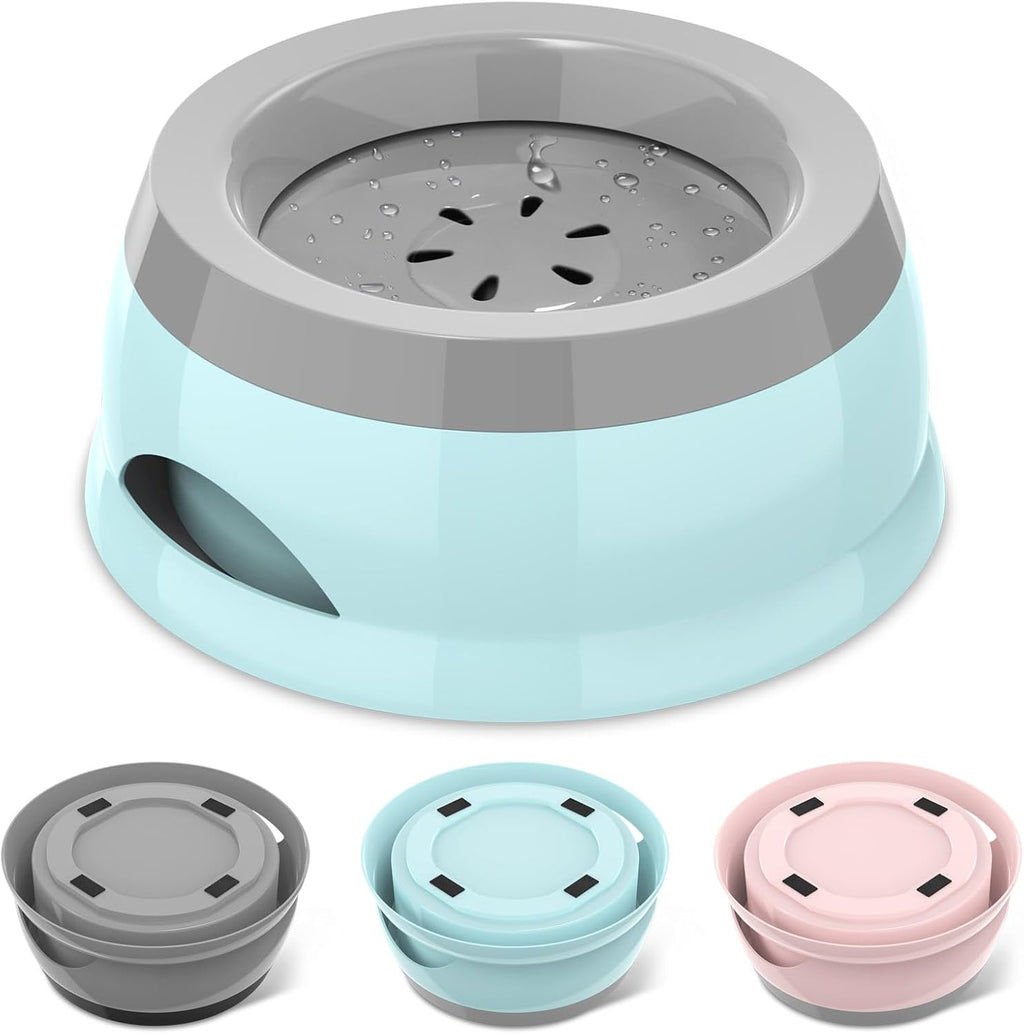25oz Slow Drink Dog Water Bowl, No Spill Water Bowl for Dogs Cats, Non-Splash No Mess Puppy Kitten Water Feeder, Carried Portable Base for Vehicle Car,Travel,Home (Small/Medium Pets) - Pink - Image 9