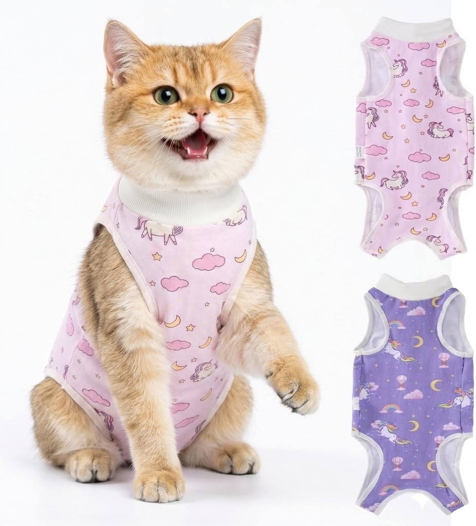 Avont 2-Pack Cat Recovery Suit for Spay Healing -Space S 2026 New | Breathable, Durable Cat Onesie for Cats After Surgery female; Snug, non-slip fit; Machine washable; No cone required - Image 10