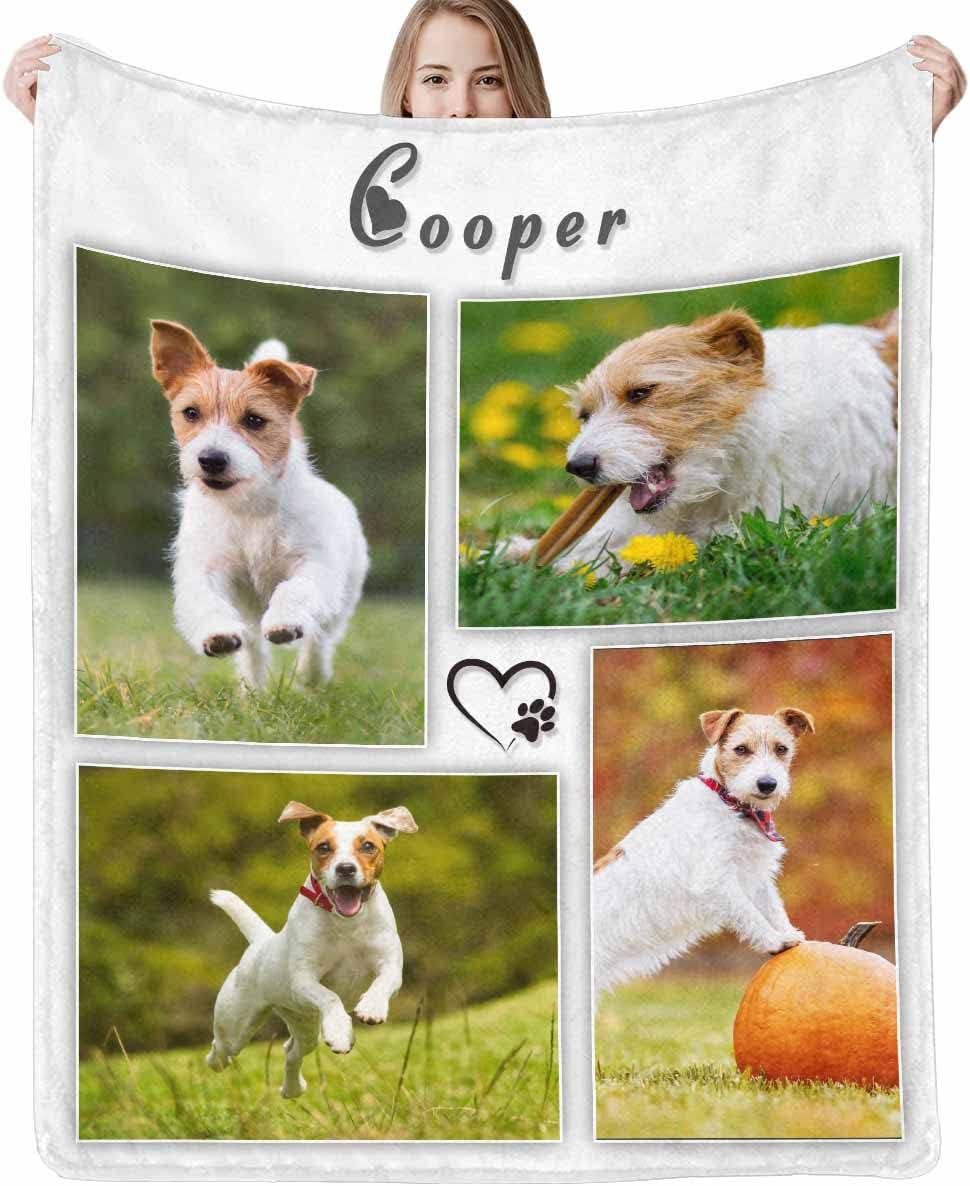 Artsadd Custom Memorial Blanket with Photos and Name-in Loving Memory Gifts Personalized for Loved Ones Lost-Remembrance Blankets for Dogs Cats Pets Lover-Black - Image 15
