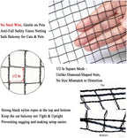 Close up of 1/2 inch square hole safety netting