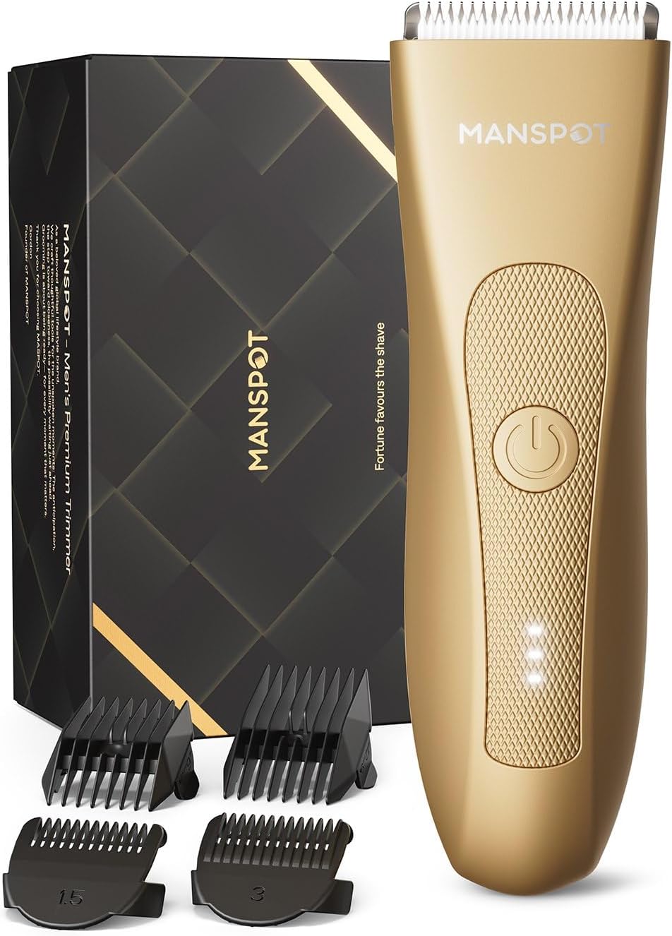 Handheld view of the pink waterproof hair finishing trimmer