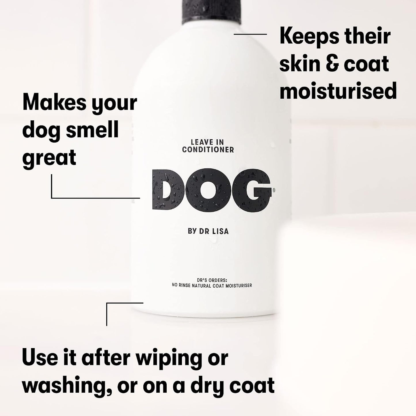 Plant based vegan dog moisturizing coat treatment product label