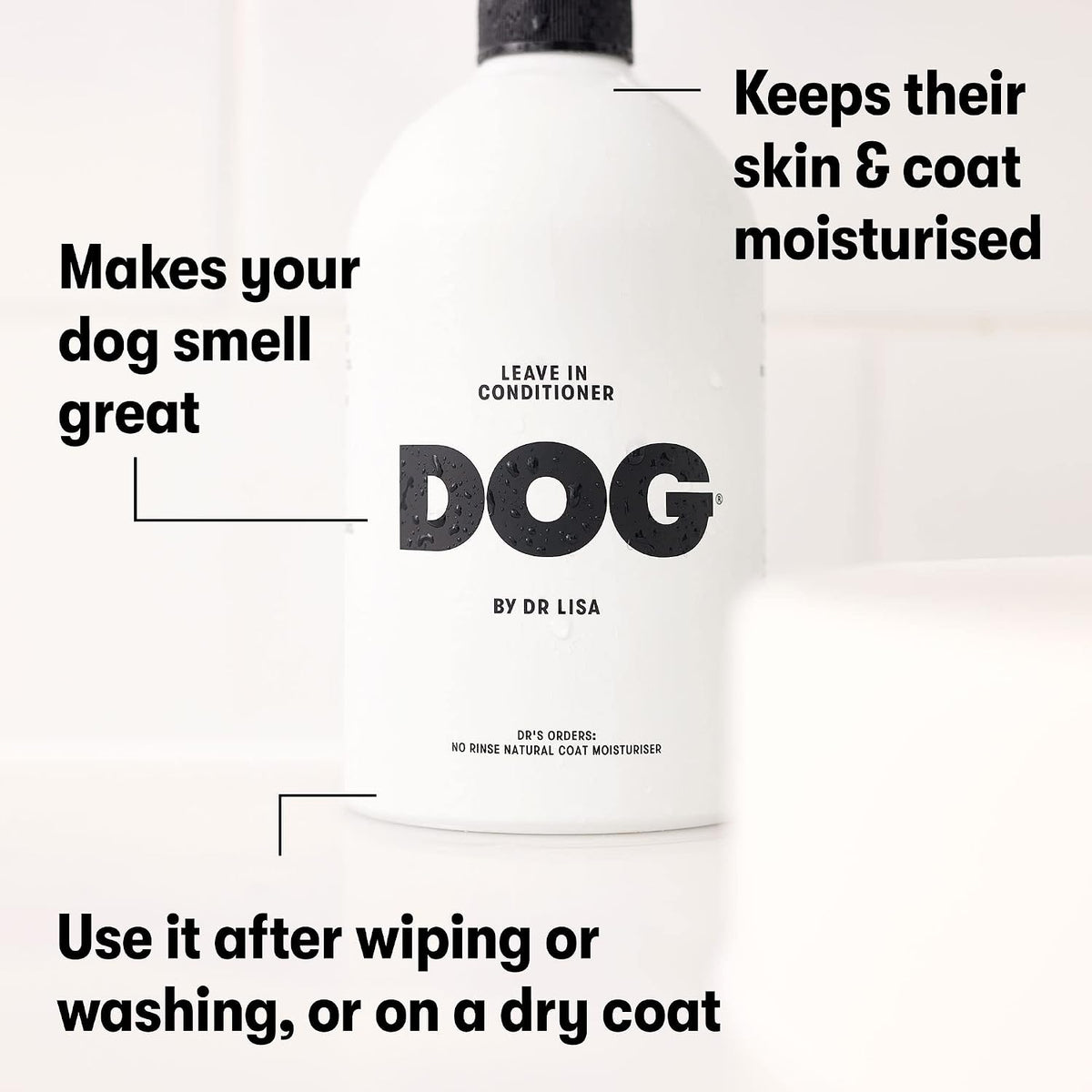 Plant based vegan dog moisturizing coat treatment product label