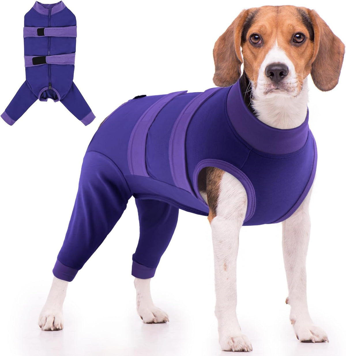 QBLEEV Dog Surgery Recovery Suit for Rear Legs, Long Back Leg Sleeve Pants | Soft onesie to prevent licking, adjustable thigh/abdominal wound protector, cone alternative after spay/neuter, pink, L - Image 11