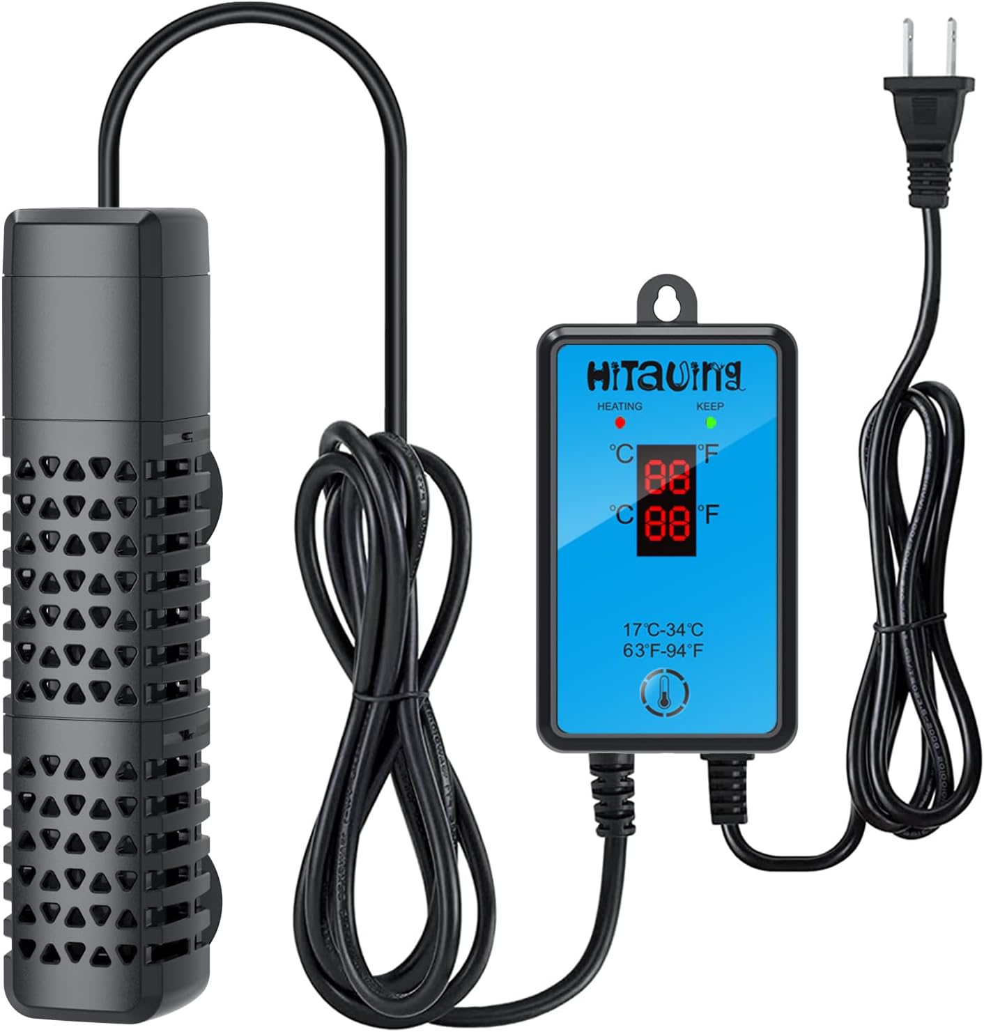 HiTauing Aquarium Heater, Upgraded 300W/500W Fish Tank Heater with Intelligent Leaving Water Automatically Stop Heating and Advanced Temperature Control System, Suitable for Saltwater and Freshwater - Image 9
