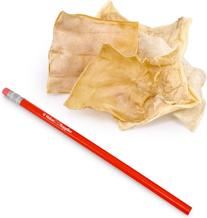 ValueBull full grain beef hide dog chews showing flat square shape for easy gripping.