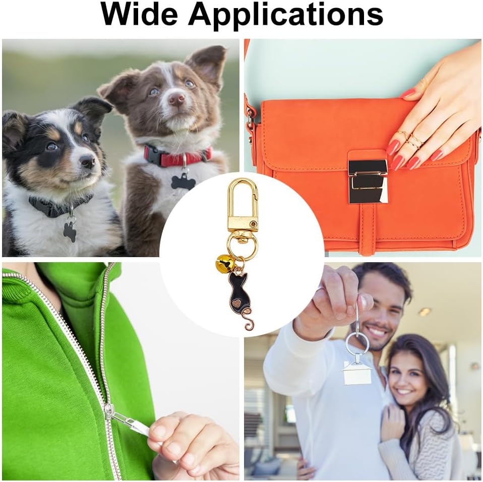 DIY craft application showing charms on a keyring and bag