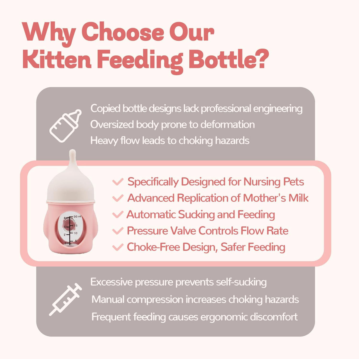 The anti choking valve mechanism on the Rock Tech pet feeder.