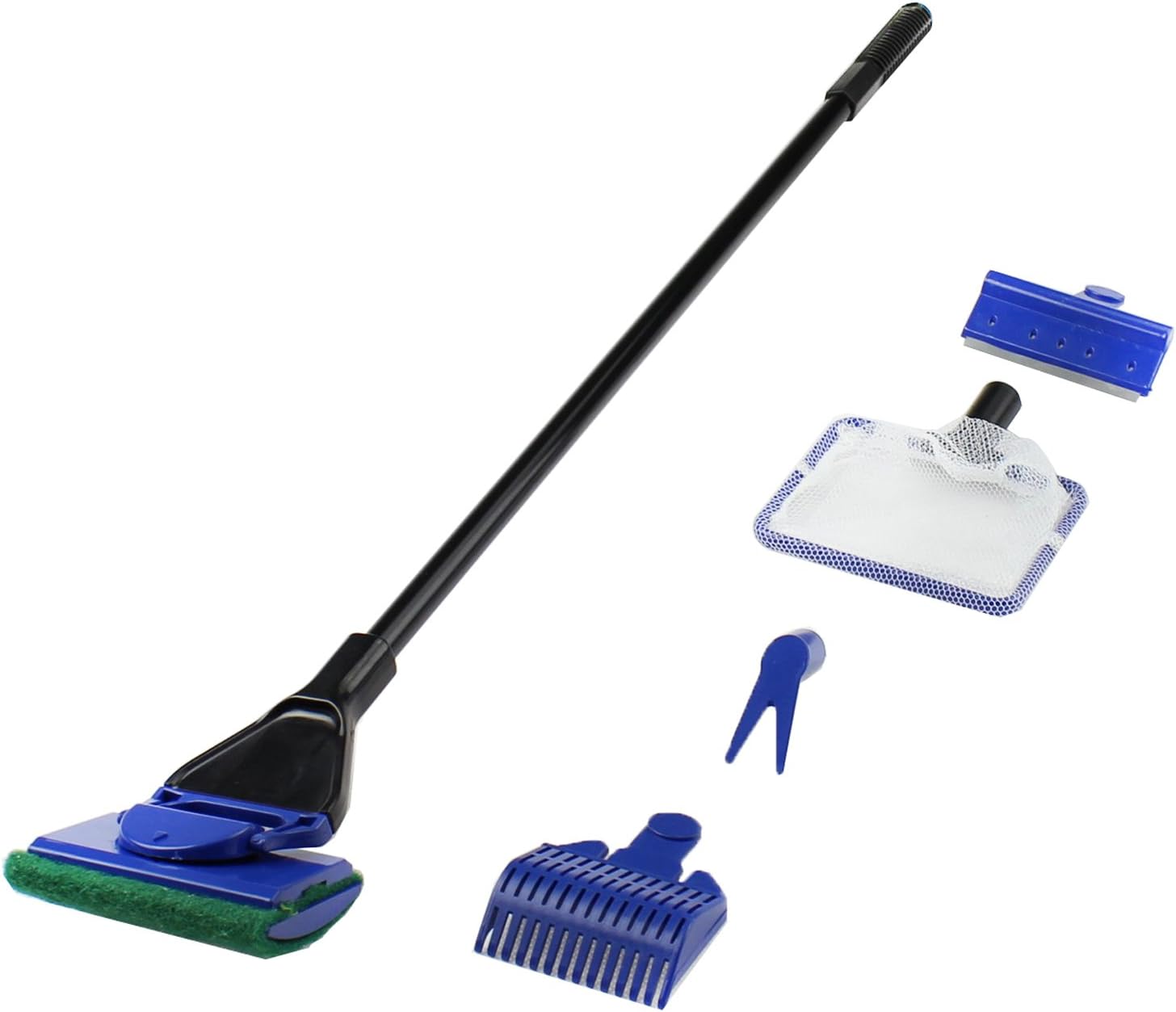 Algae scraper tool head removing residue from fish tank glass