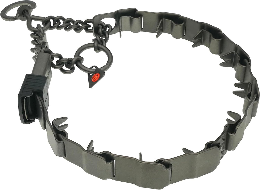 Imported no-pull collar with integrated swivel ring for leash connection
