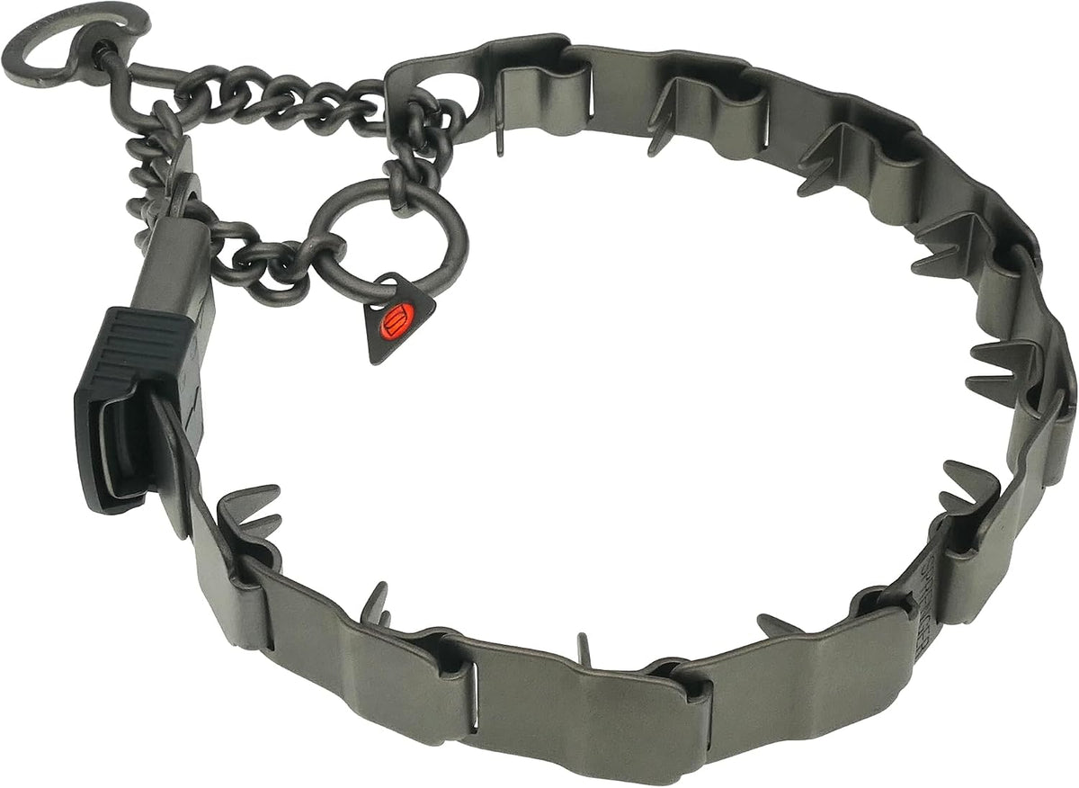 Imported no-pull collar with integrated swivel ring for leash connection