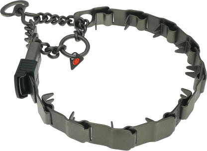 Imported no-pull collar with integrated swivel ring for leash connection