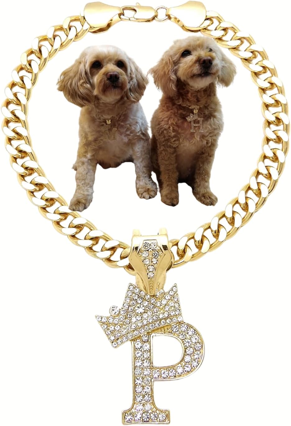 Initial Letter Cuban Chain Dog Chain Pet Chain Pet, Cat, Puppy Necklace (B, 10") - Image 11