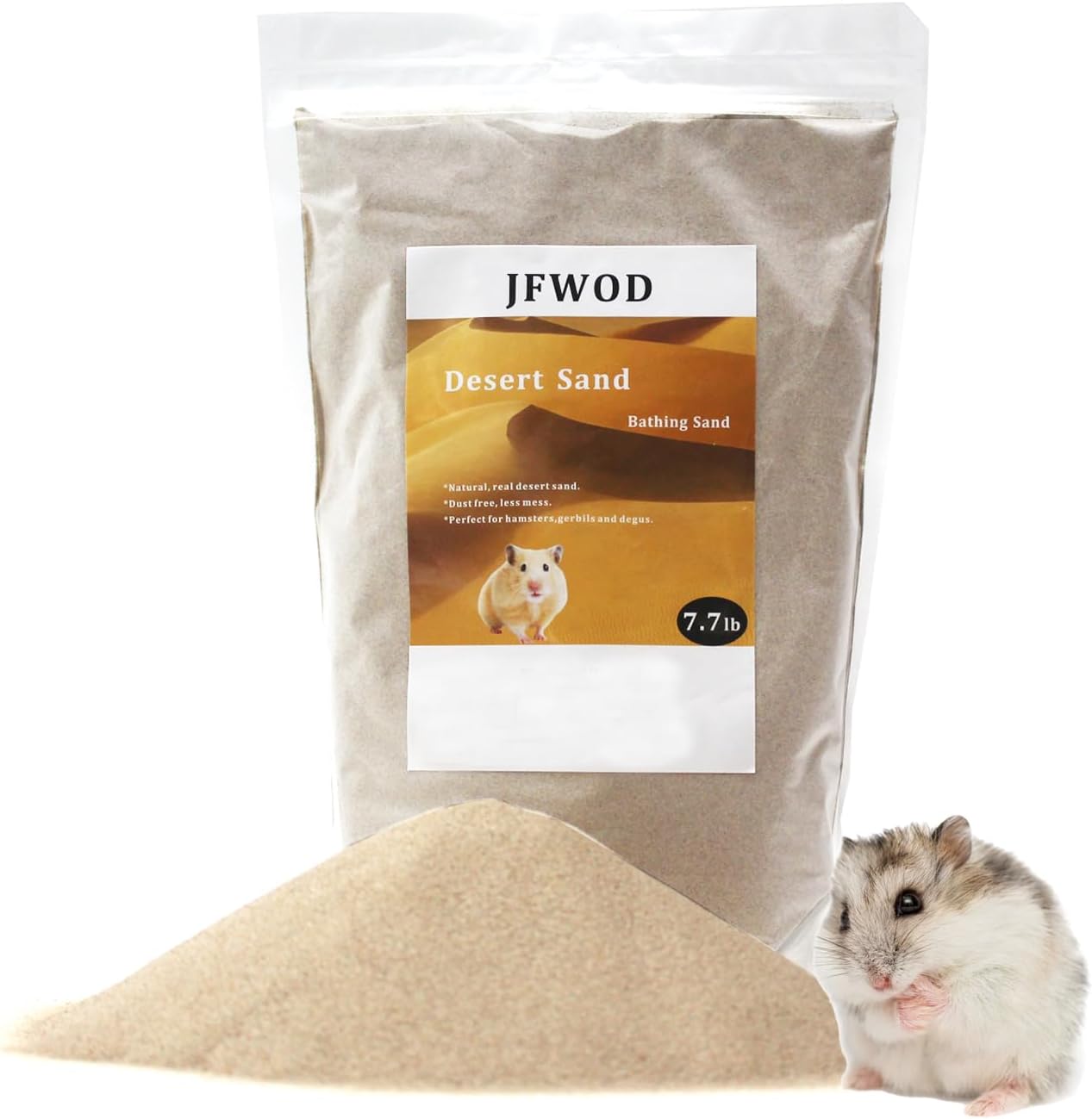 Hamster Bath Sand, 3lb Dust Free Desert Sand or Potty Litter Sand for Hamster Chinchillas Gerbil Syrian Mice Small Animals(Beige) - Image 12