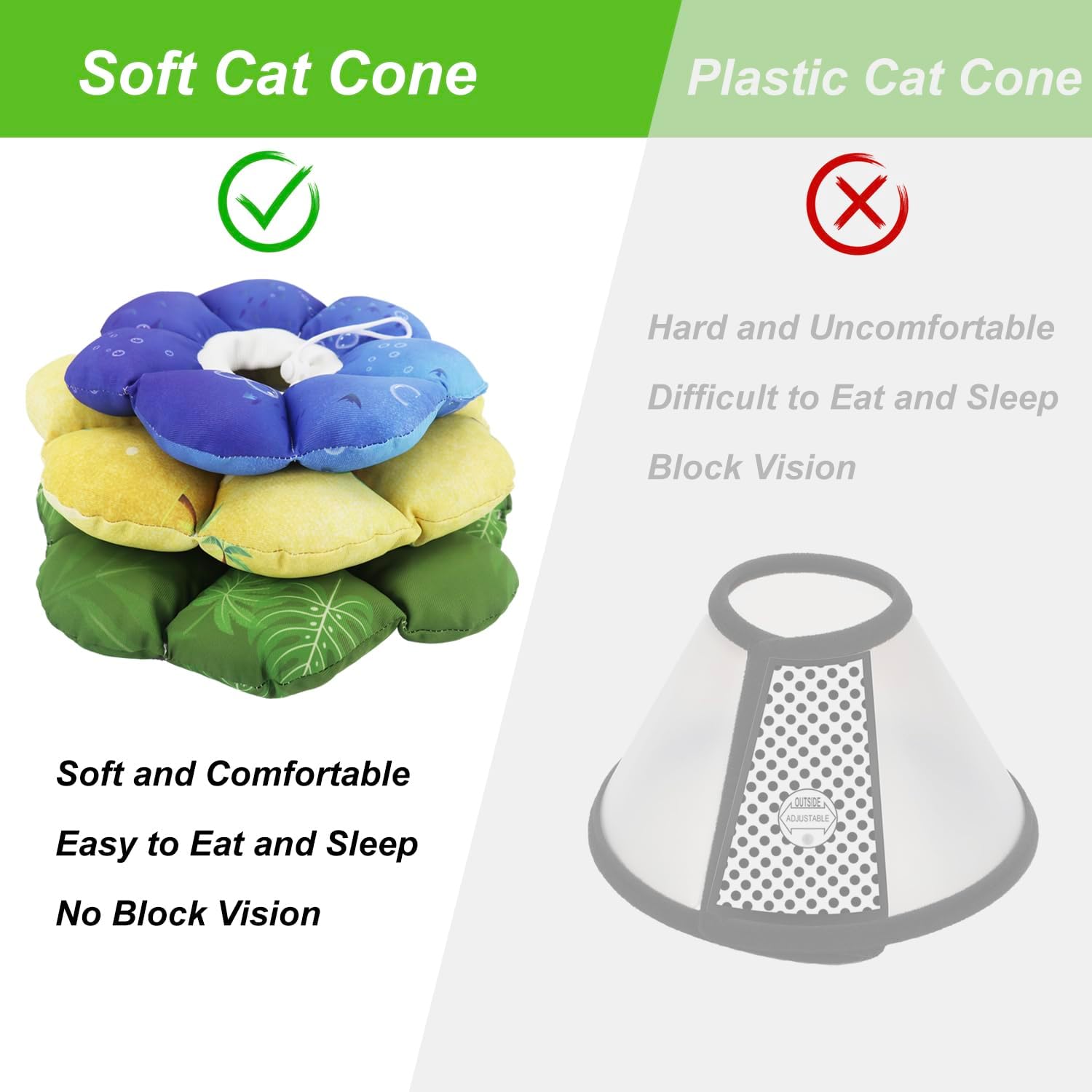 Soft premium pet recovery donut collar for post surgery healing