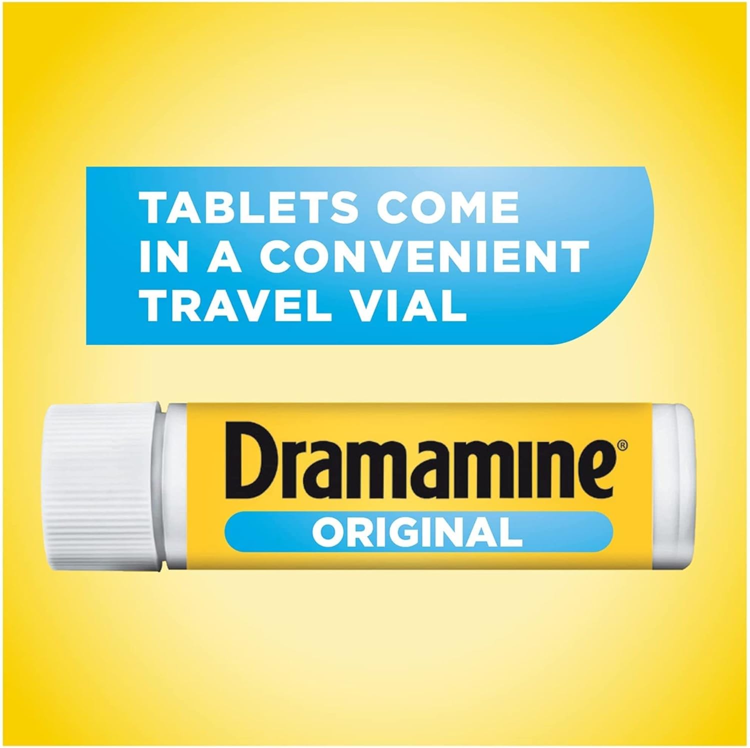 Authentic Dramamine imported travel size medication for motion sickness and travel comfort
