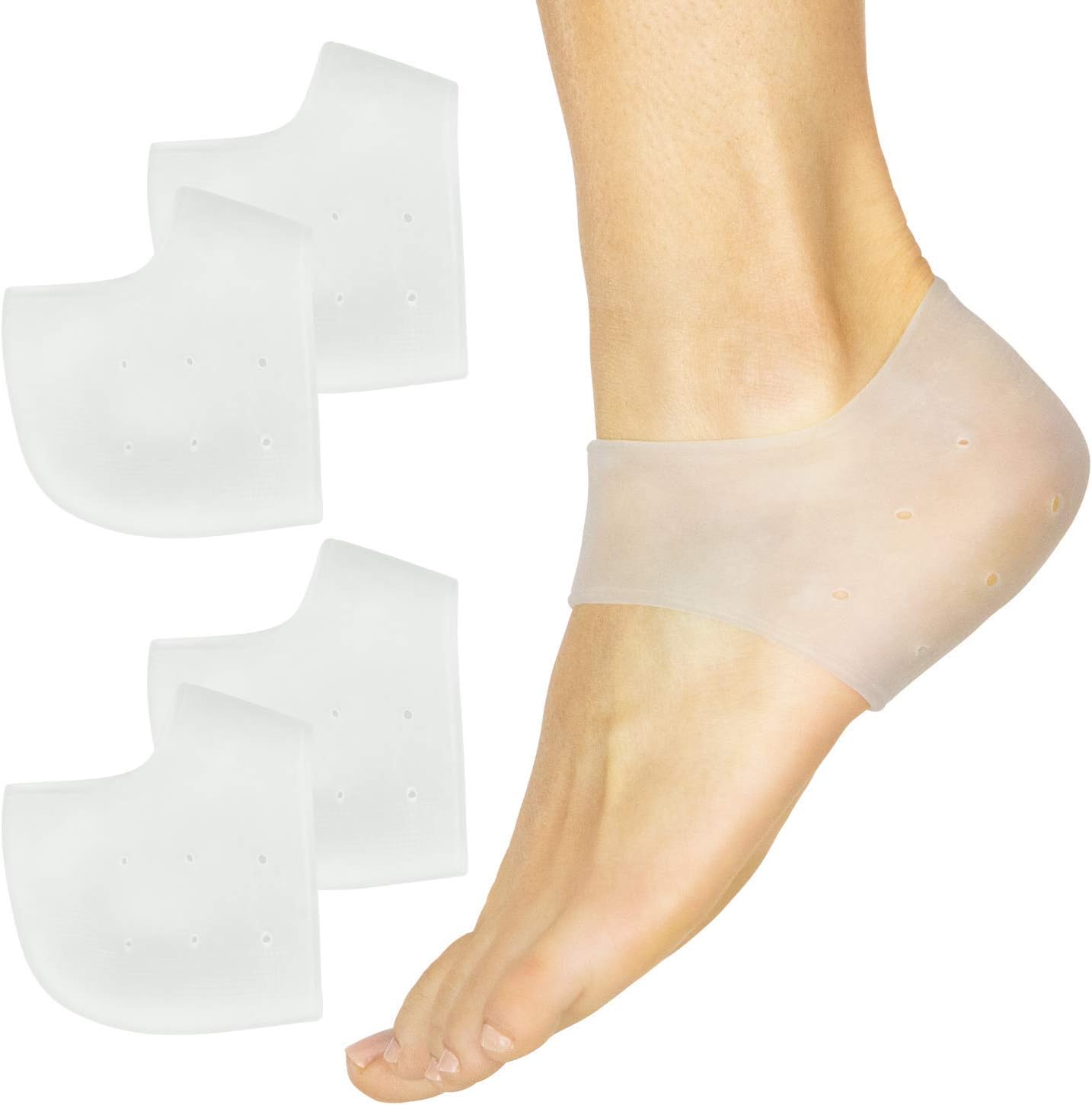 ViVEsole Silicone Gel Heel Protectors front view for plantar fasciitis relief