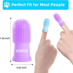 Close up of soft silicone bristles on dog finger toothbrush