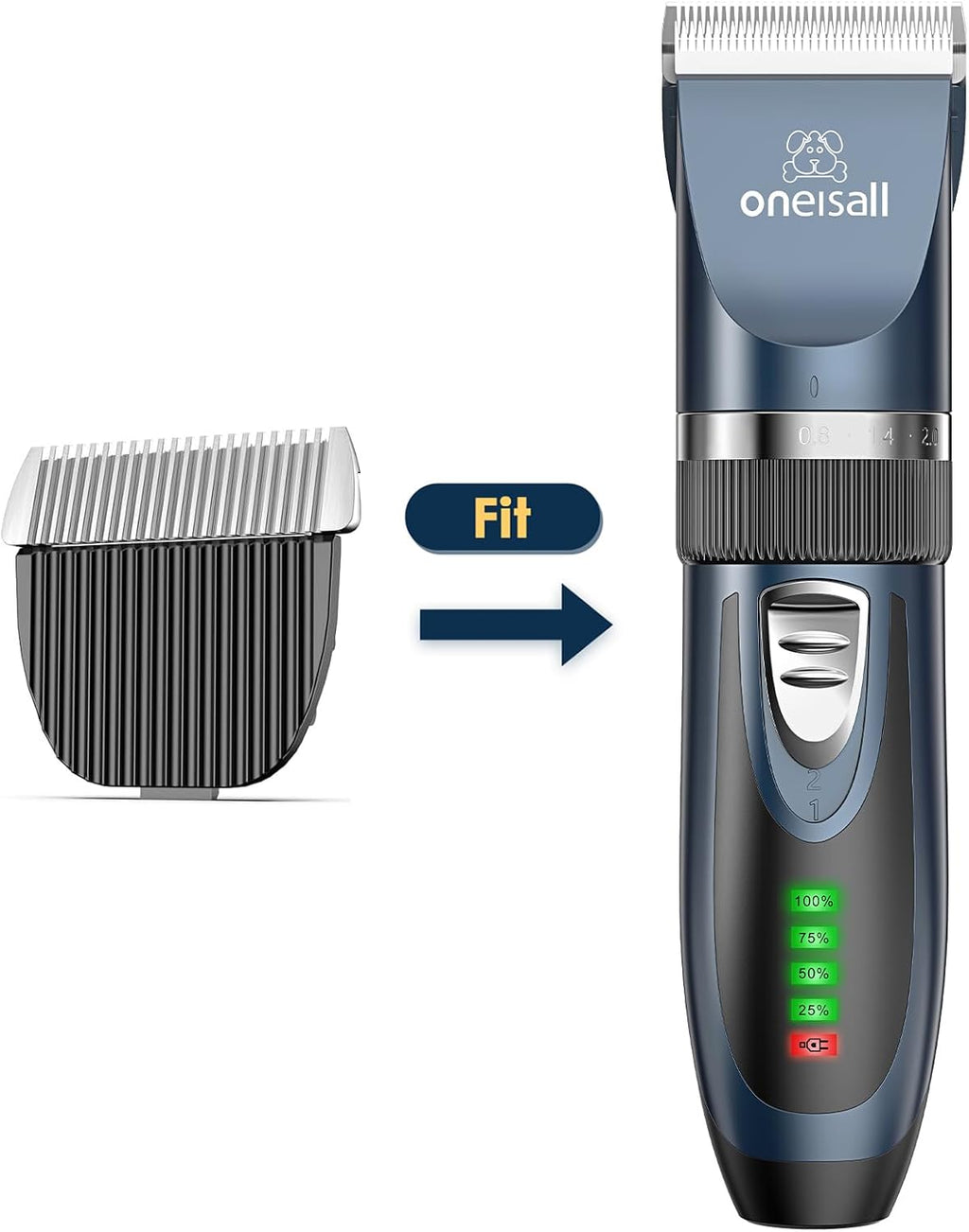 Detachable ceramic and stainless steel pet trimmer blade replacement close up