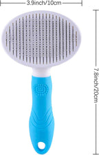 Close up of skin friendly stainless steel massage needles on pet comb