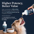 Fera Pet Organics fish oil nutritional facts and dosage chart side label