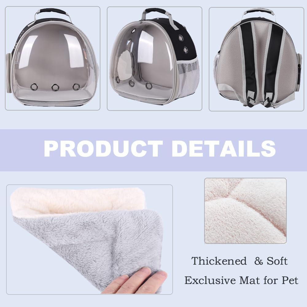 Portable Small Animal Backpack Travel Breathable Pet Carrier Bag Cages for Guinea Pig, Rabbit, Bearded Dragon, Squirrel, Tortoise, Bird, Lizard, Sugar Glider - Image 4