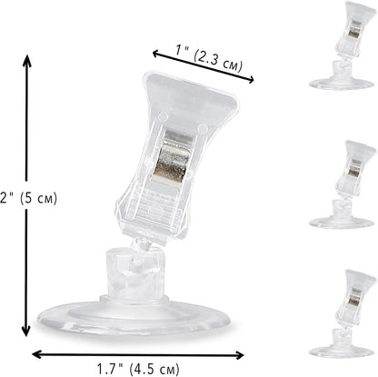Premium pet safe clear automatic fish feeder suction clamp close up.