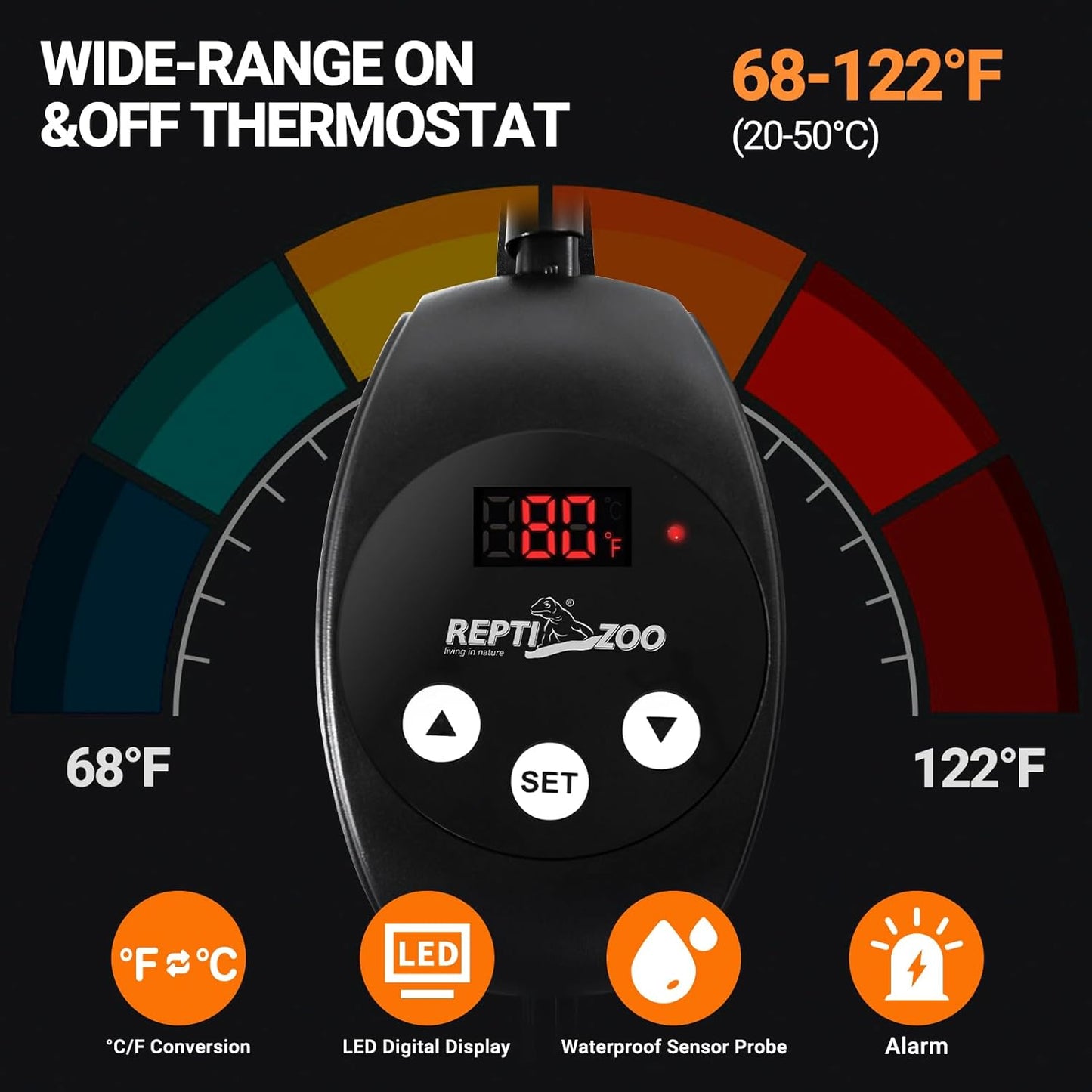 Repti Zoo heat mat showing digital temperature display