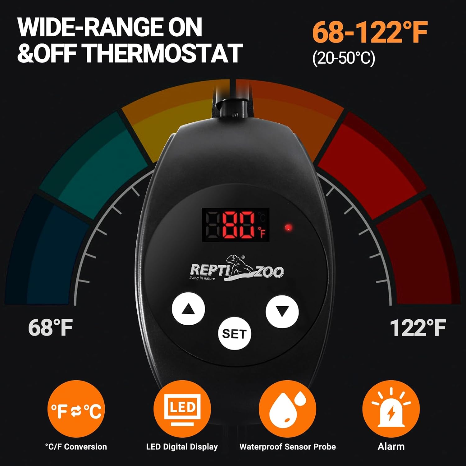 Repti Zoo heat mat showing digital temperature display
