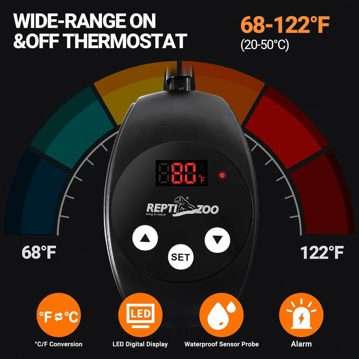 Repti Zoo heat mat showing digital temperature display