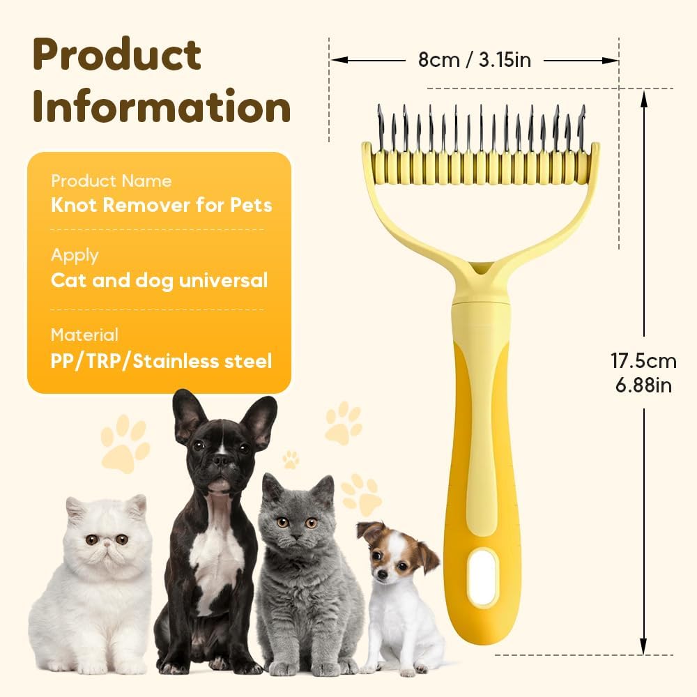 Premium pet undercoat rake deshedding tool for thick double coats in blue color.