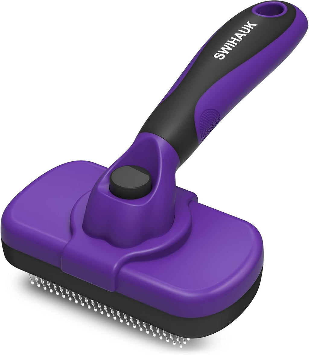 Swihauk Self Cleaning Slicker Brush - Skin Friendly Deshedding Grooming Tool for Dogs & Cats, Suitable for Shedding & Haired Pets, with Pet Supplies Accessories, Blue - Image 10