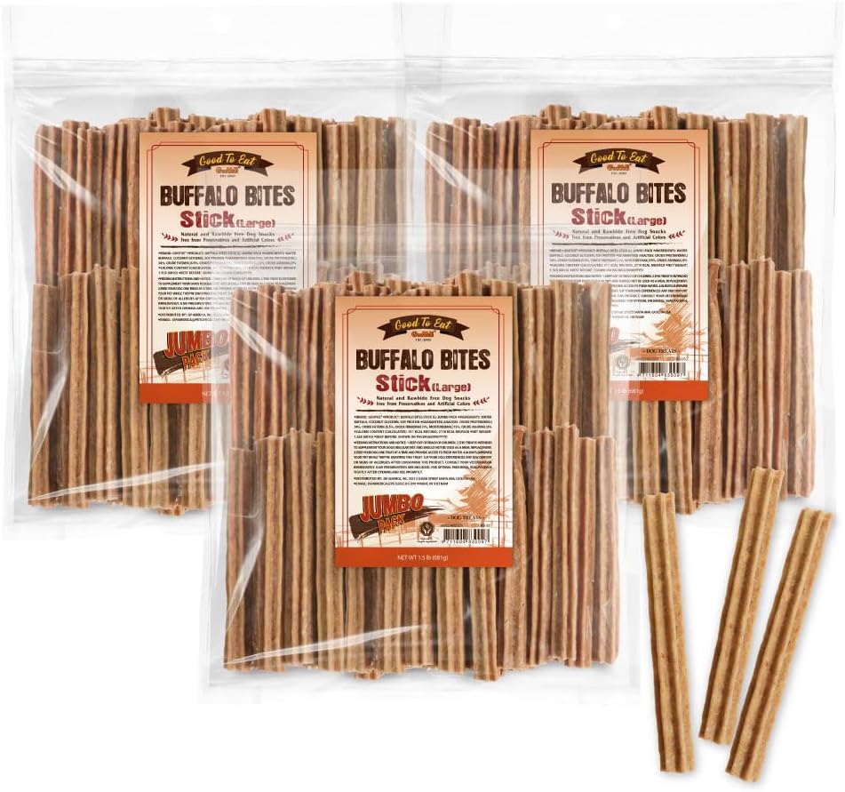 Gootoe Natural Buffalo Dog Treats, Stick (Large), 1.5 lb | Low-fat chews for training rewards, limited ingredient, for medium dogs - Image 12