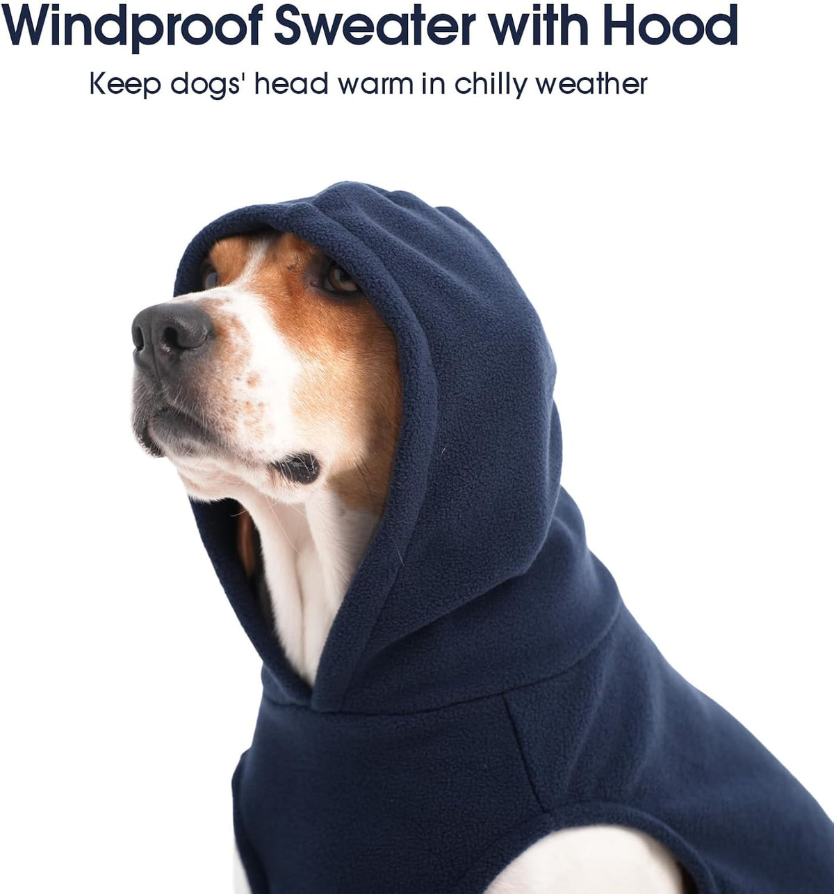 IECOii cold weather dog coat with integrated leash hole close up