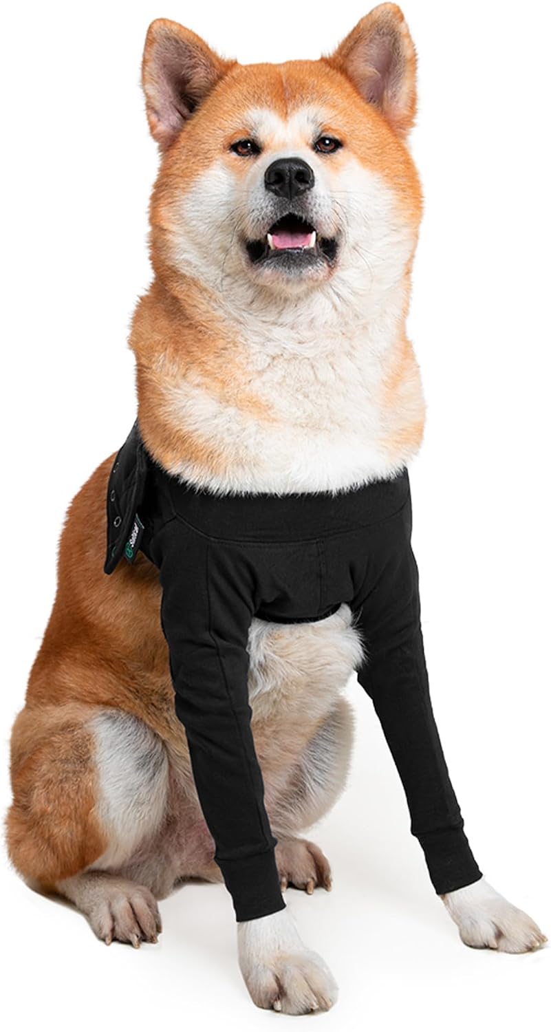 Suitical Recovery Sleeve for Dogs - Interchangeable, Single Sleeve Front Leg Protection for Post-Surgery, Hot Spots, or Skin Issues - Breathable, Machine Washable - L Black - Chest: 25.2-33.1 in - Image 15