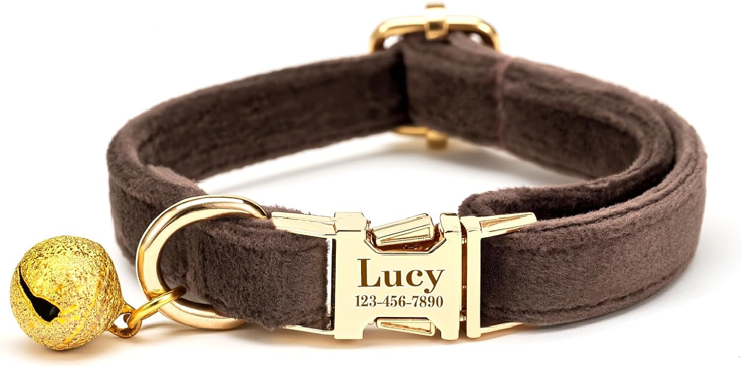 Custom Cat Collar with Bells Personalized Small Cat Collar Engraved Name & Phone Number with Secure Metal Quick-Release Buckle Adjustable (Magenta) - Image 12