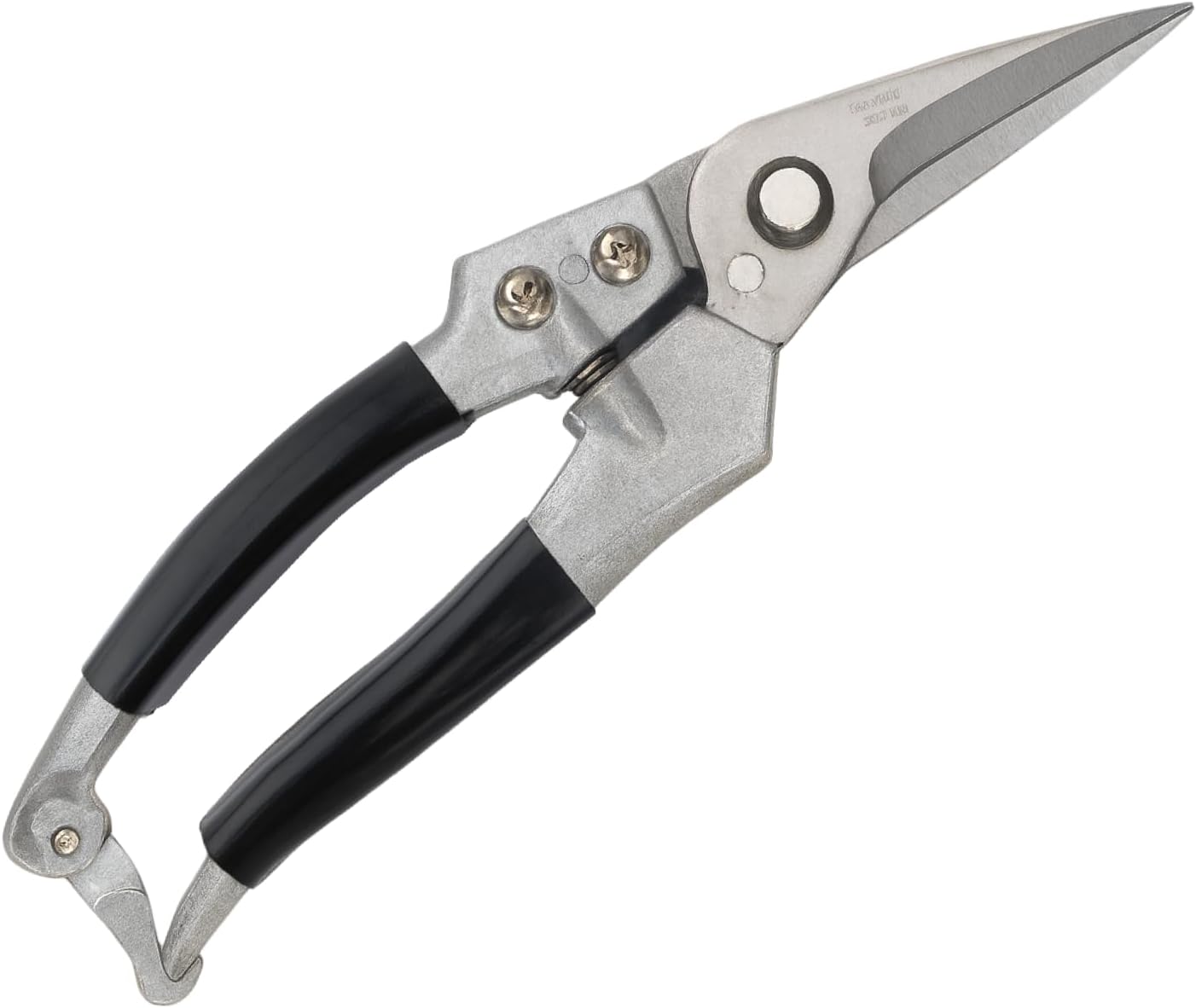 Generic goat hoof trimmers silver front view highlighting straight steel blades