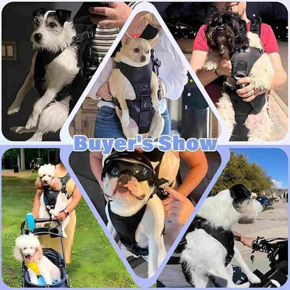 YUDODO small dog chest carrier backpack displaying triangular support system