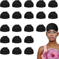 Smilco 20-Piece Black Lace Front Stocking Cap set in packaging