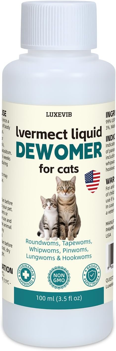 LuxeVib broad spectrum feline parasite cleanser product display overview