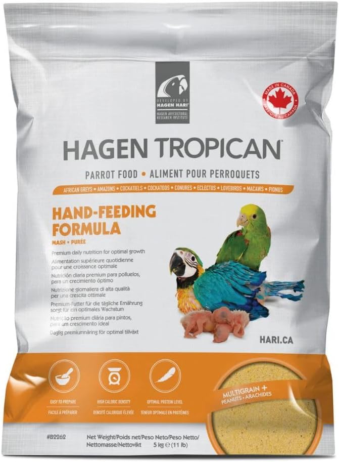 Back of HARI Tropican packaging showing nutritional facts and feeding guide
