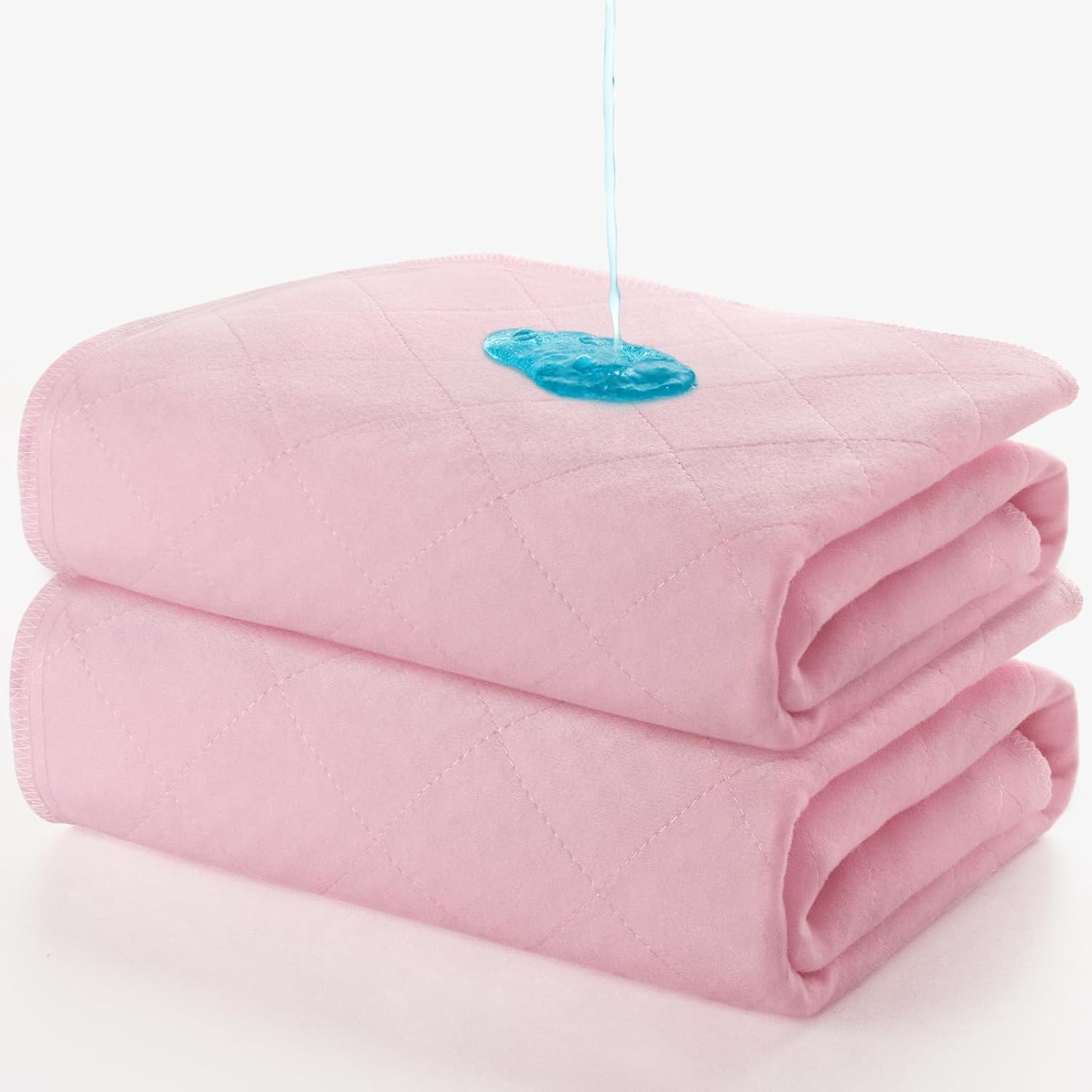 Moonsea washable waterproof bed pads front view pink set