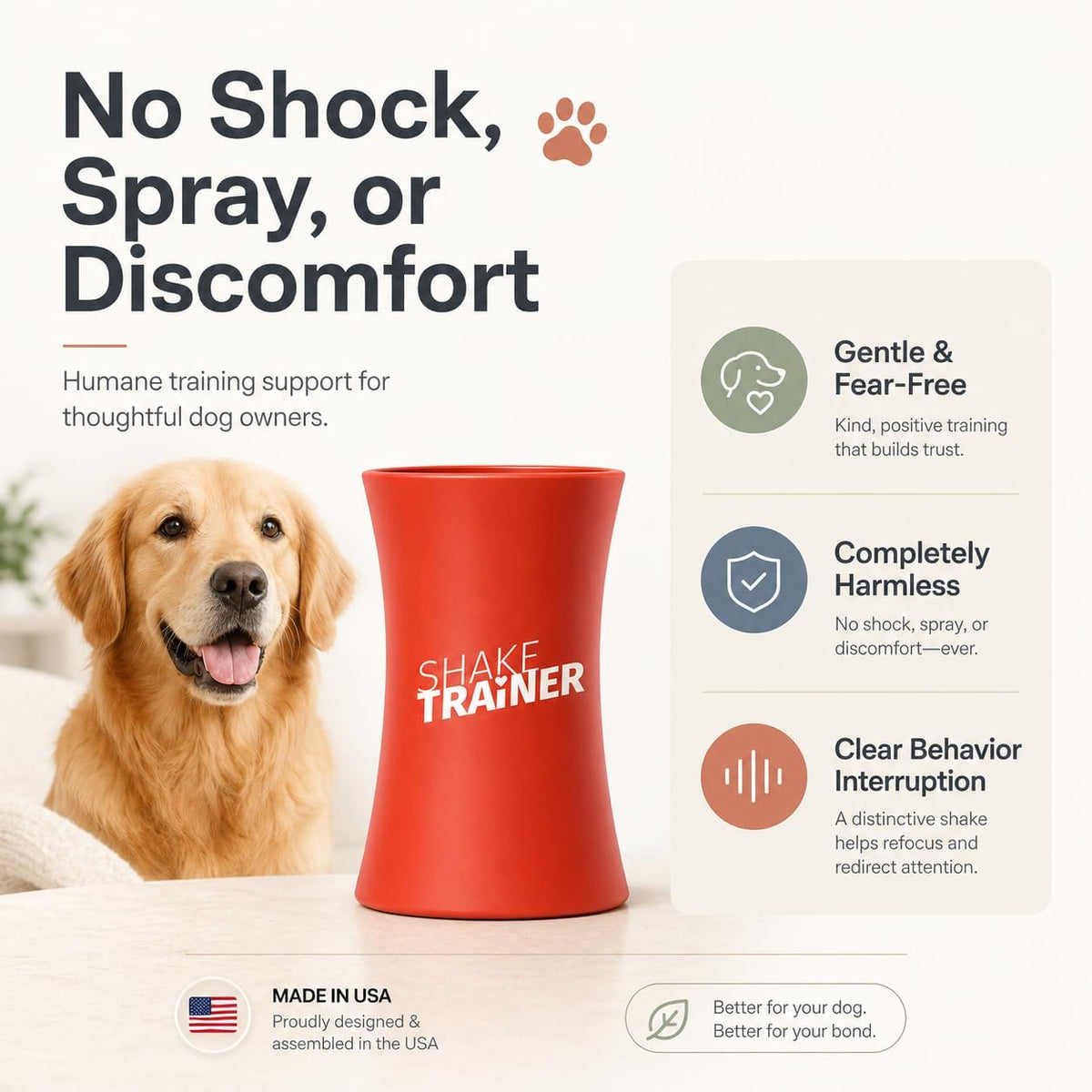 Authentic USA imported ShakeTrainer for barking control
