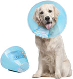 A small dog resting comfortably while wearing the authentic USA imported Supet protective collar.