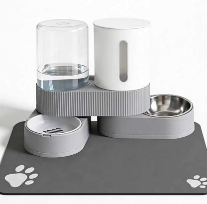 Gravity Cat Feeder 2 Pack Automatic Food Feeder and Water Dispenser Set Detachable Pet Bowl with Silicone Mat for Cats Small Medium Dogs, Large Capacity(Green) - Image 12