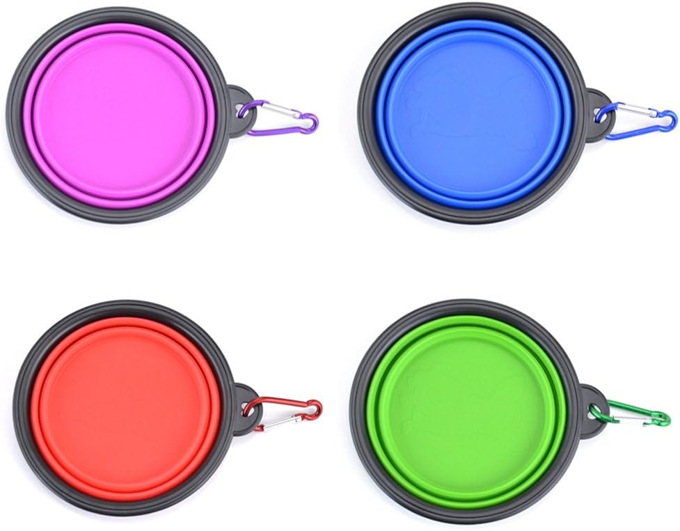 Guardians foldable pet bowls flat view demonstrating the ultra thin space saving travel profile