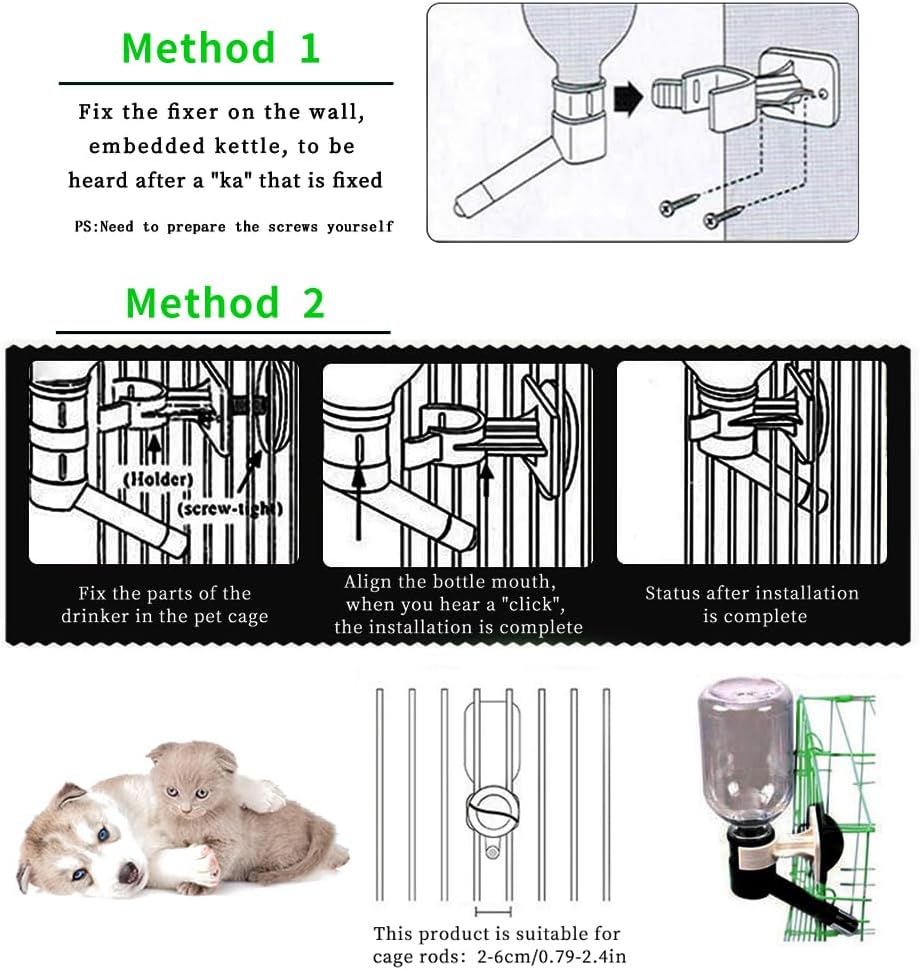 Transparent reservoir tank of Andiker leak proof dog cage waterer