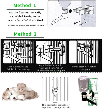 Transparent reservoir tank of Andiker leak proof dog cage waterer