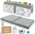 Yalumo baby bath kneeler and elbow rest pad set gray front view